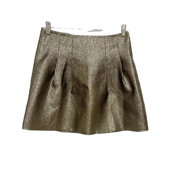 Madewell Gold Metallic Chic A Line Mini Skirt ECU - Picture 6 of 9